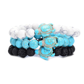 Sea Turtle Natural Stone Bracelet