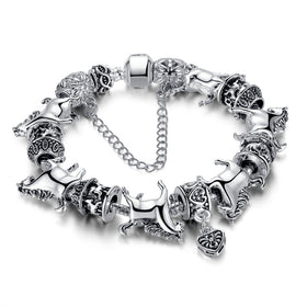 Silver Bangle Horse Bracelet - Free Shipping!