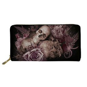 Skull Clutch Wallet Long Purse Card Holder