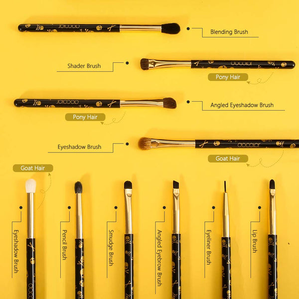 Skull Goth Makeup Brush Set - 10Pieces