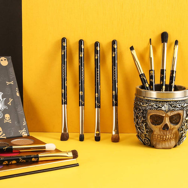Skull Goth Makeup Brush Set - 10Pieces