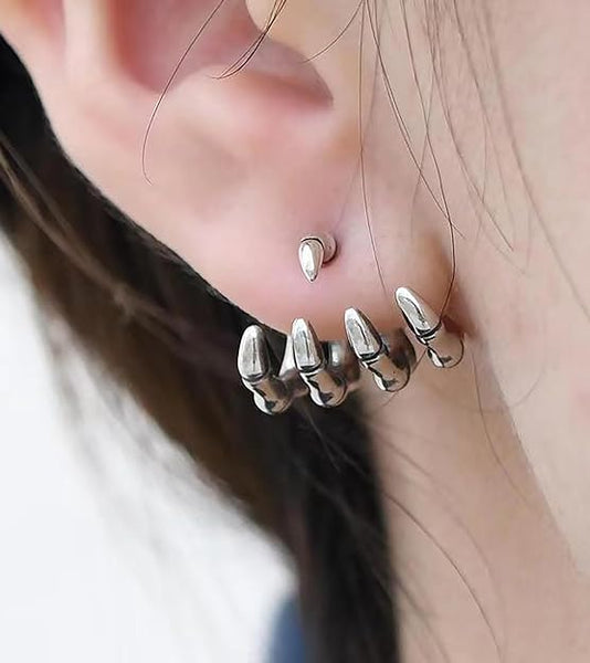 Gothic Skull Claw Skeleton Stud Earrings