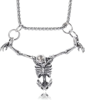 Skeleton Skull Tassel Bone Chain Choker Necklace