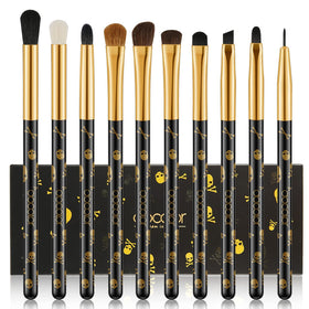 Skull Goth Makeup Brush Set - 10Pieces
