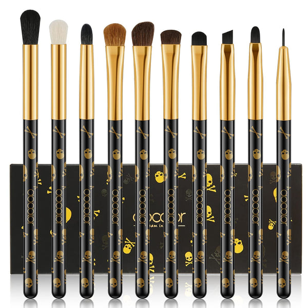Skull Goth Makeup Brush Set - 10Pieces
