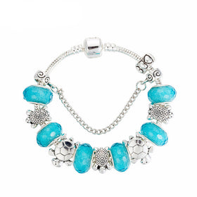 Blue Acrylic Sea Turtles Charm Bracelet