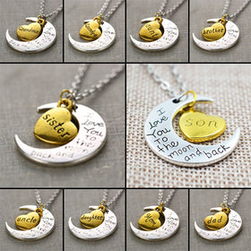 I Love You To The Moon And Back Silver Necklace - Free, Just Pay Shipping!