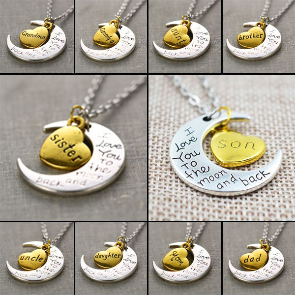 I Love You To The Moon And Back Silver Necklace - Free, Just Pay Shipping!