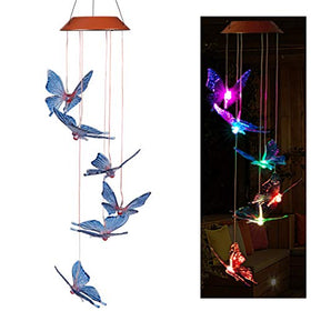 LED Color Changing Solar Butterfly Wind Chime