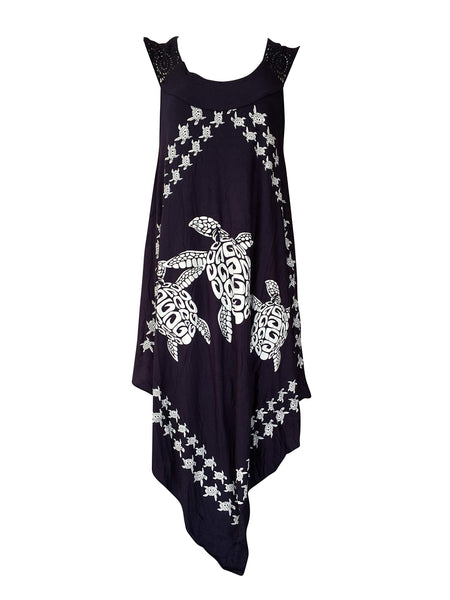 Sea Turtle Crochet Embroidery Summer Dress