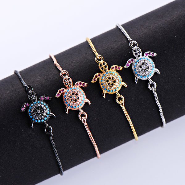 Sea Turtle CZ Zircon Adjustable Bracelet