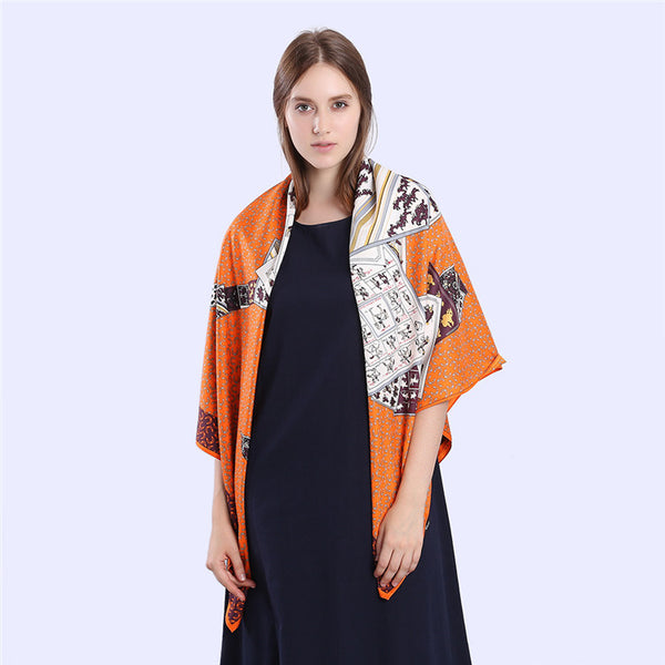 Twill Silk Horse Print Scarf