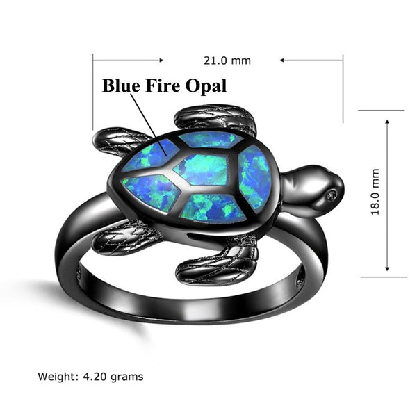 Blue Fire Sea Turtle Ring - Free