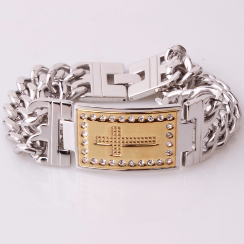 Stainless Steel Cross Design Bracelet - Free Shipping