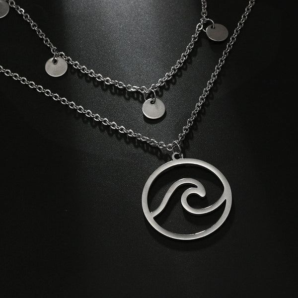 Ocean Wave Charm Necklace