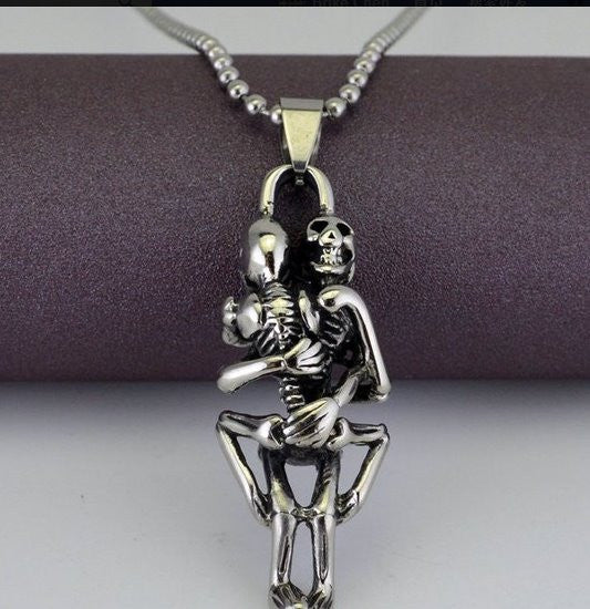 Infinity Stainless Steel Skull Pendant Chain Necklace - Free Shipping