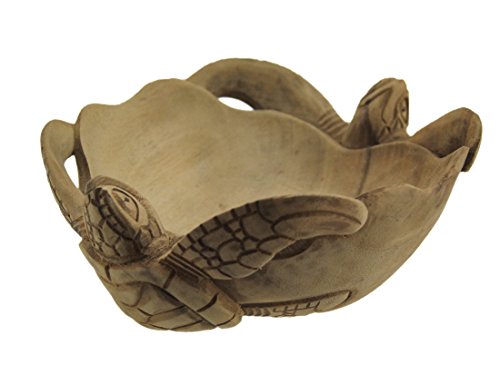 Wooden Sea Turtle Twins Scallop Edge Centerpiece Bowl