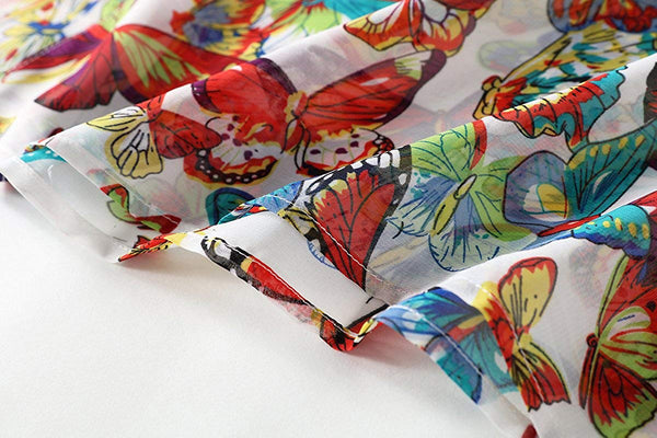 Butterfly Loose Chiffon Kimono Cardigan Beach Swim Cover Up Blouse