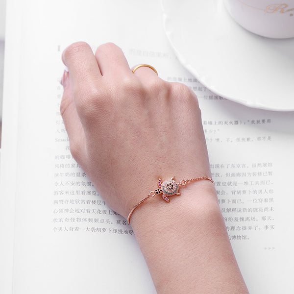 Sea Turtle CZ Zircon Adjustable Bracelet