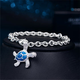 Turtle Shape Charm Bangle Bracelet