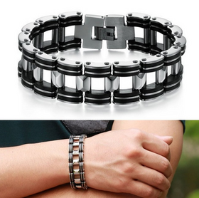 Men Stainless Steel Motorcycle Biker Bracelet