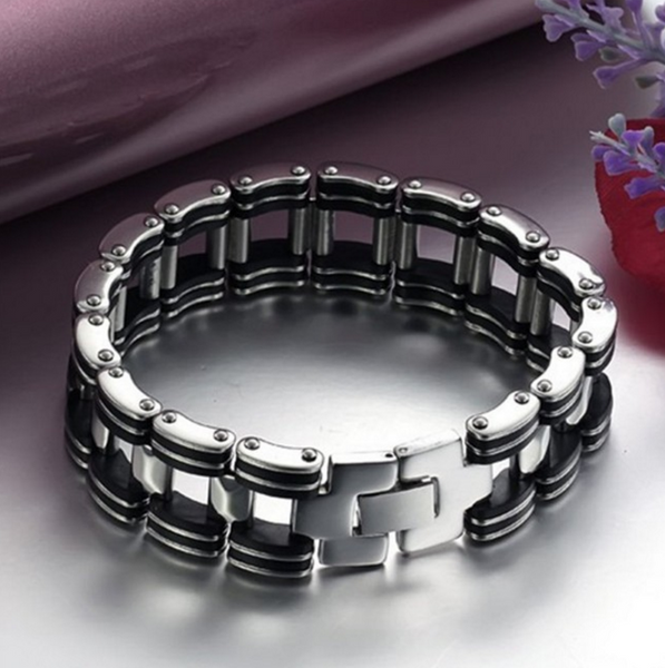 Men Stainless Steel Motorcycle Biker Bracelet