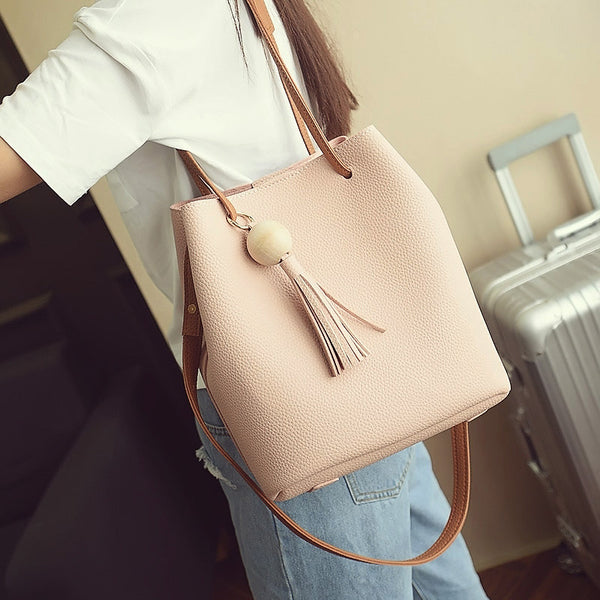 Fashion Leather Tassel Women Handbags