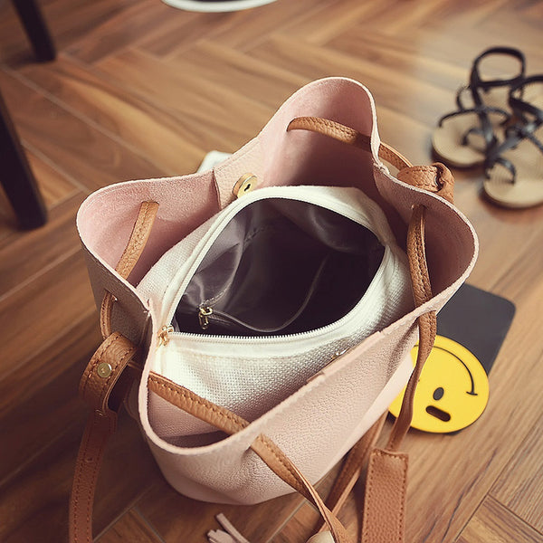 Fashion Leather Tassel Women Handbags