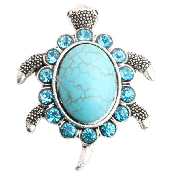 Turtle Shape Crystal Mosaic Green Stone Resizable Ring - Free