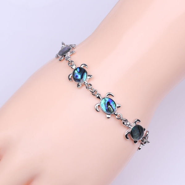 Natural Abalone Sea Turtle Charm Bracelet