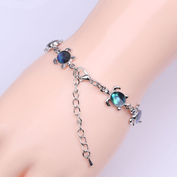 Natural Abalone Sea Turtle Charm Bracelet