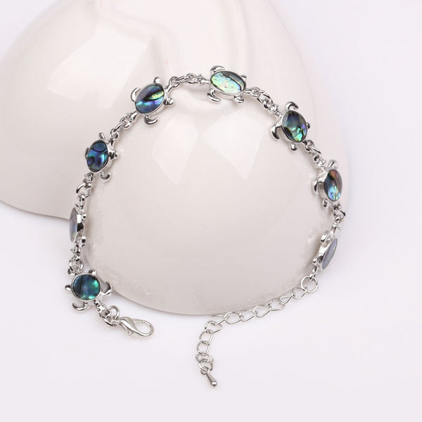 Natural Abalone Sea Turtle Charm Bracelet