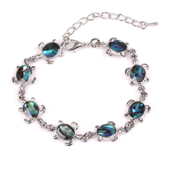 Natural Abalone Sea Turtle Charm Bracelet