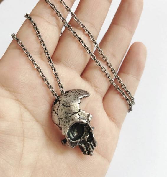 Half Face Skull Necklace