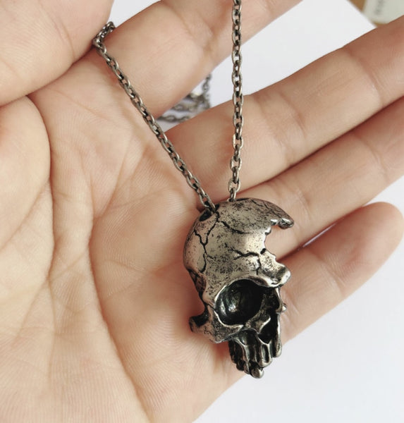 Half Face Skull Necklace