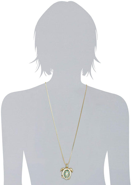 Sea Excursion Long Necklace with Turtle Pendant