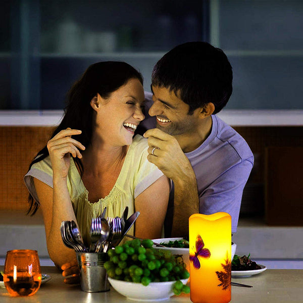 LED Flame-less Battery Operated 12 Color Changing Butterfly Candle