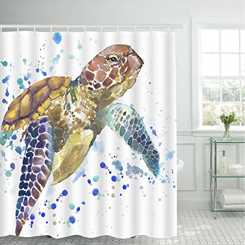 Sea Turtle Shower Curtain 70" L × 69" W
