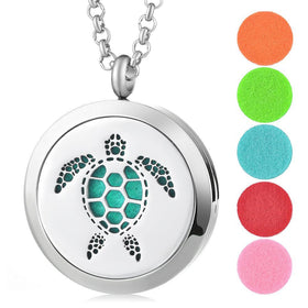 Sea Turtle Perfume Oil Diffuser Magnetic Locket With 5pcs Oil Pads