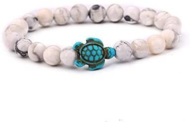 4PCS NATURAL STONE ELASTIC SEA TURTLES BEADS BRACELETS