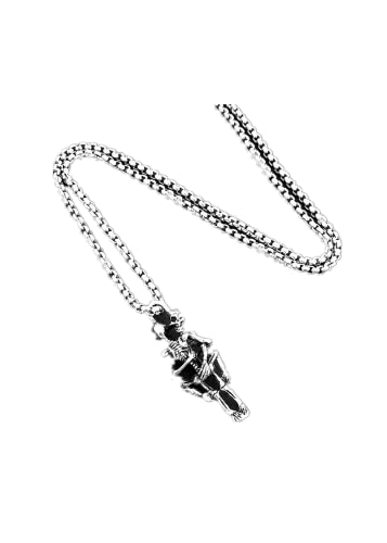 Retro Skull Never Leave Couple Necklace