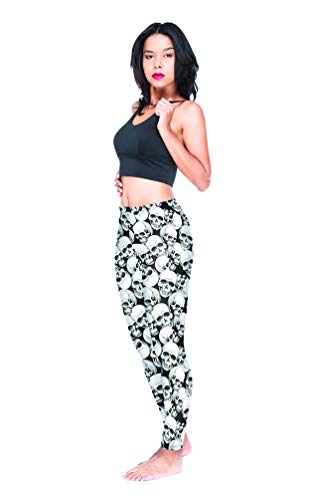 Skull Heads Ankle Elastic Leggings