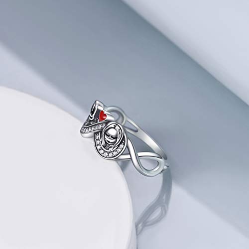 925 Silver Skeleton Skull Ring