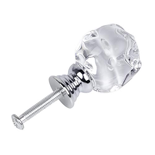 8 Pcs Crystal Skull Glass Furniture Door Knobs Handle