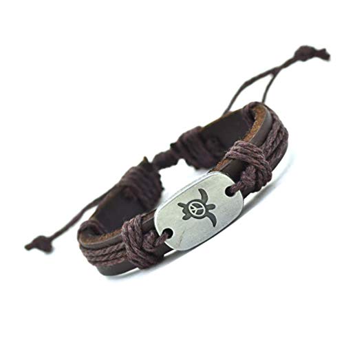 Leather Peace Turtle Bracelet
