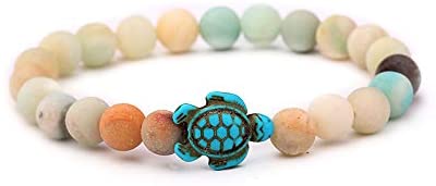 4PCS NATURAL STONE ELASTIC SEA TURTLES BEADS BRACELETS