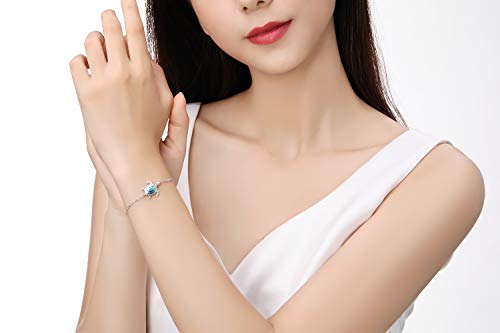 Blue Opal Sea Turtle Sterling Silver Bracelet