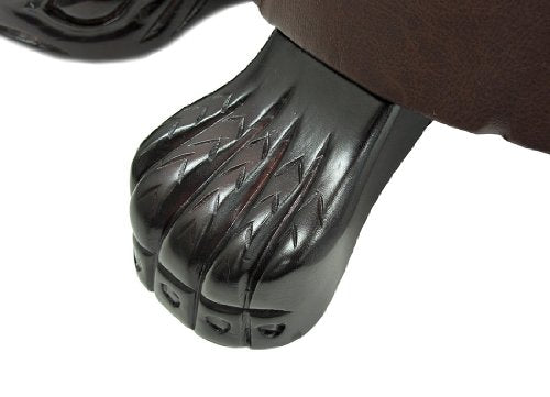 Hand Carved Turtle Ottoman Foot Stool