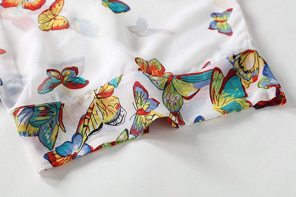 Butterfly Loose Chiffon Kimono Cardigan Beach Swim Cover Up Blouse