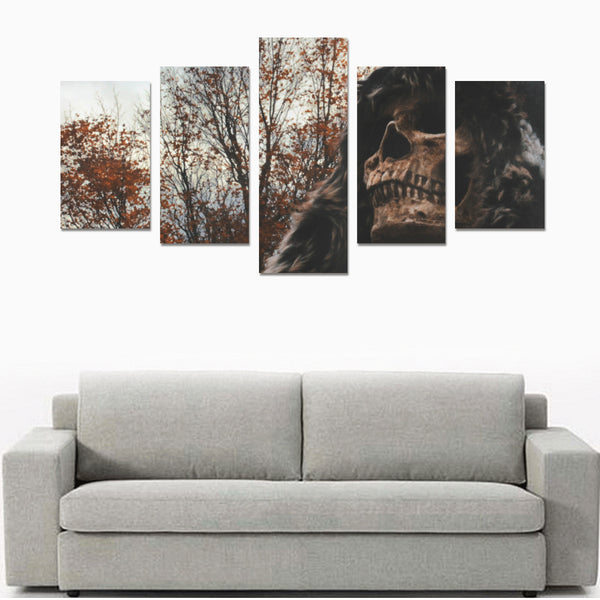 Skull Fall Canvas Wall Art Print